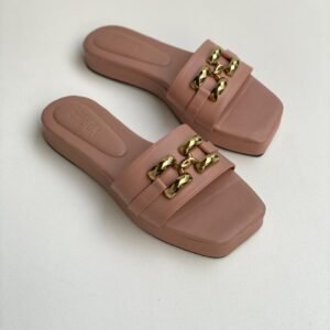 Metal work buckle chained wedge