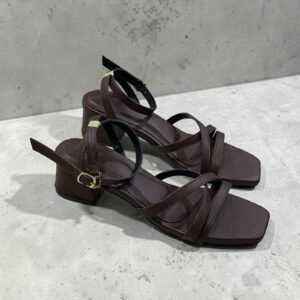 Lissa Dark coffee buckle up Heel