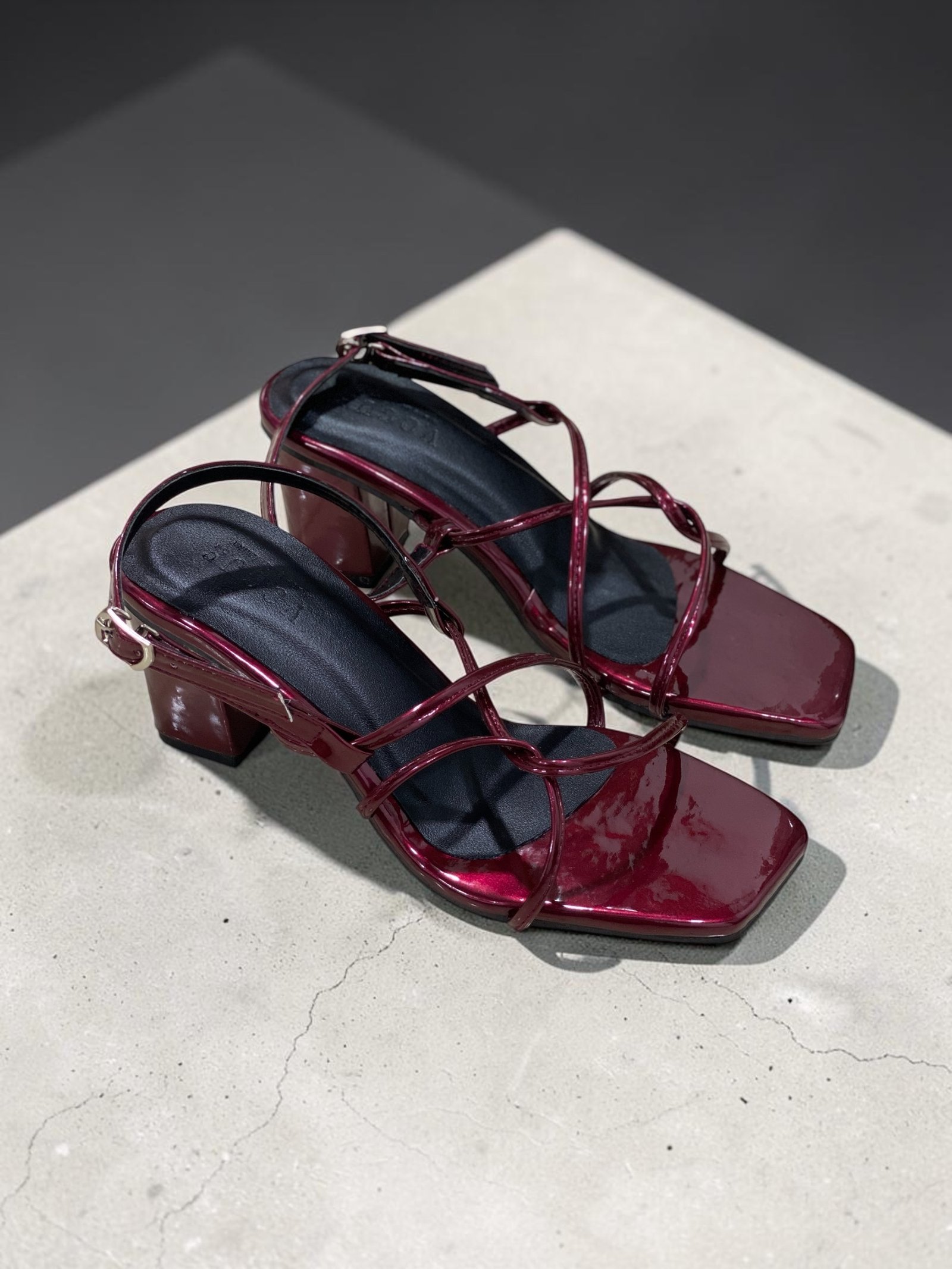 Bella Burgundy Sandal Heel