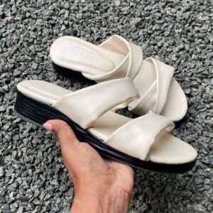 Off White Twisted Wedge