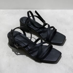 Lissa Black Buckle up Heel