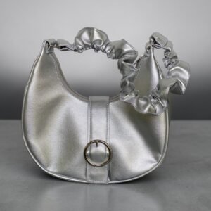 Silver Scrunchie Hobo Bag