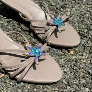 Late Summer Nude Grey Star Fish Fashion Heel